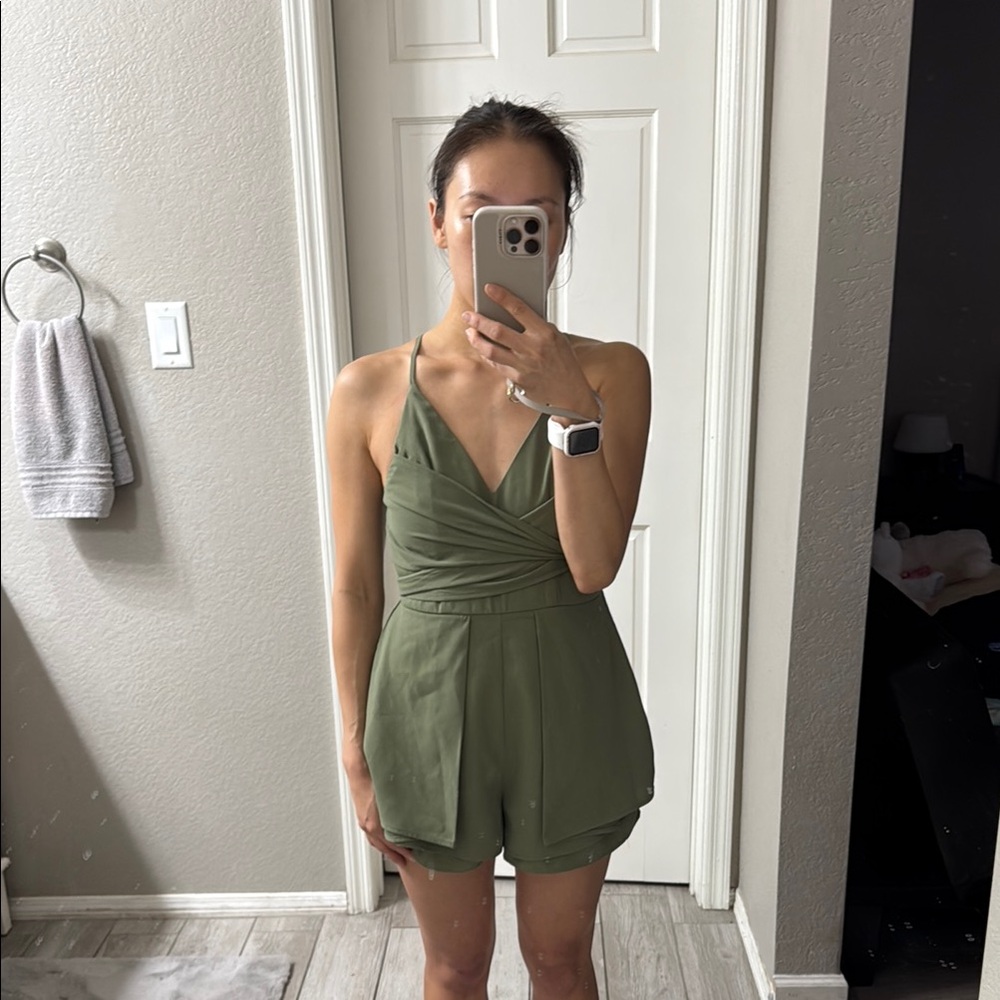 Green Sleeveless Romper